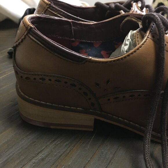 NWT Genuine Leather Cognac Oxford Wingtip Brogues - Picture 6 of 16